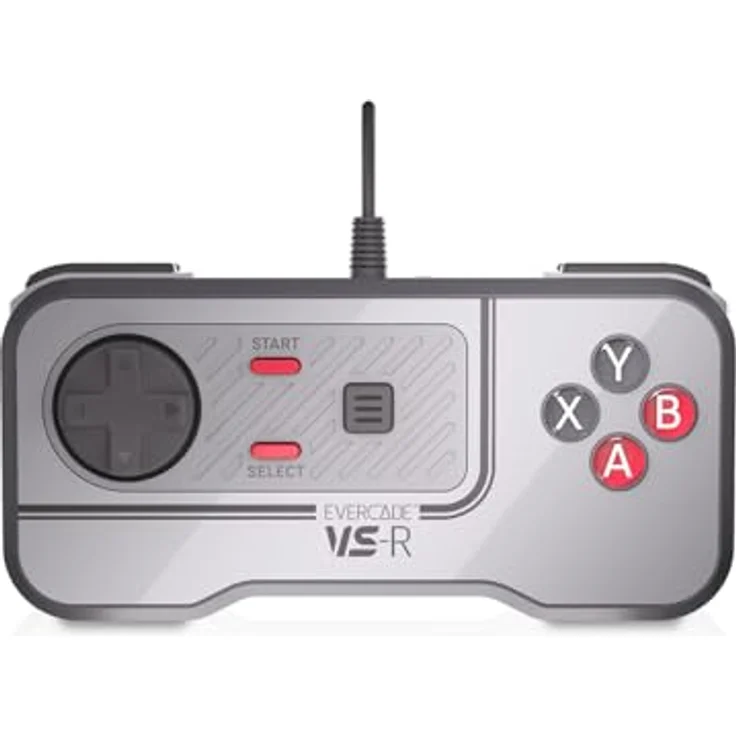 Blaze Evercade VS-R Solo, Gaming Controller mit ergonomischem Design und 3m Kabel, grau – Bild 3