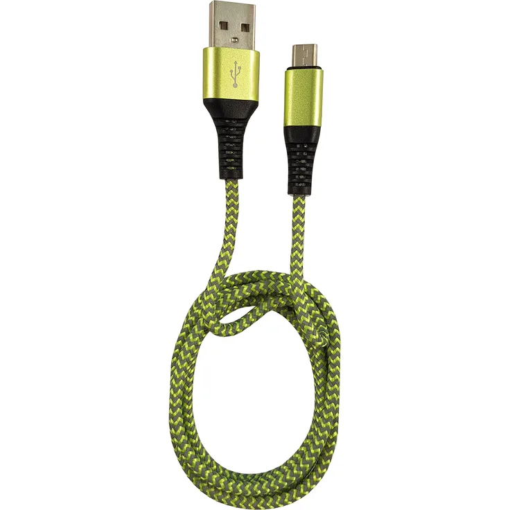 LC-Power LC-C-USB-MICRO-1M-7, USB A zu Micro-USB Kabel, 1m, grün/grau, Schnellade- und Datenkabel bis 2A
