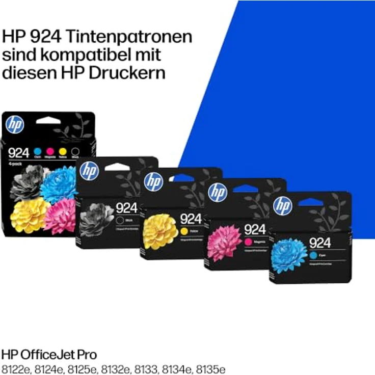 HP 924 (6C3Z1NE), 4er-Set Druckerpatronen in schwarz, cyan, magenta und gelb, für saubere Ausdrucke und hohe Druckleistung – Bild 2