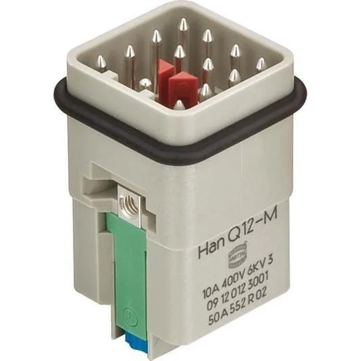 HARTING Han Q12/0 Stifteinsatz (M), 12-polig mit Crimp- / Quick-Lock-Anschluss (PE), 400V, 10A, 1 Stück