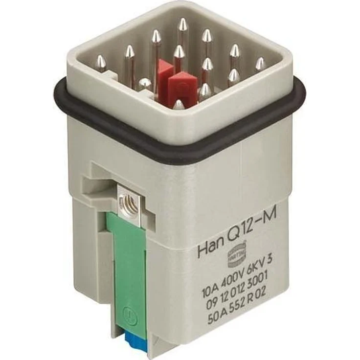HARTING Han Q12/0 Stifteinsatz (M), 12-polig mit Crimp- / Quick-Lock-Anschluss (PE), 400V, 10A, 1 Stück
