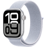 Apple Watch Series 10, 42 mm, GPS, Aluminiumgehäuse Silber, Sport Loop Blaue Wolke, One size