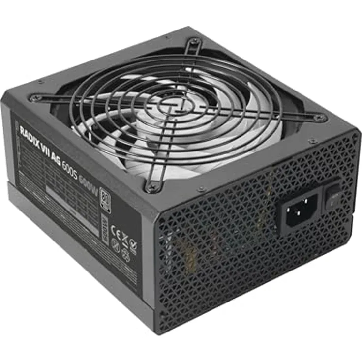 Tacens Radix VII AG 600S, 600W ATX Netzteil, 80Plus Silber, 87% Effizienz, AI-RPM 140mm FDB-Lüfter, 10 Jahre Garantie, Schwarz