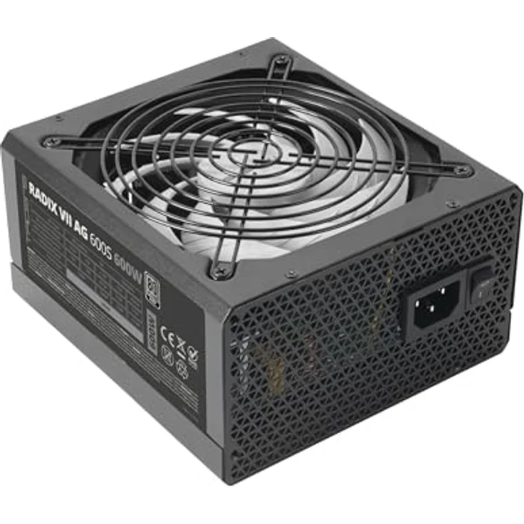 Tacens Radix VII AG 600S, 600W ATX Netzteil, 80Plus Silber, 87% Effizienz, AI-RPM 140mm FDB-Lüfter, 10 Jahre Garantie, Schwarz – Bild 1
