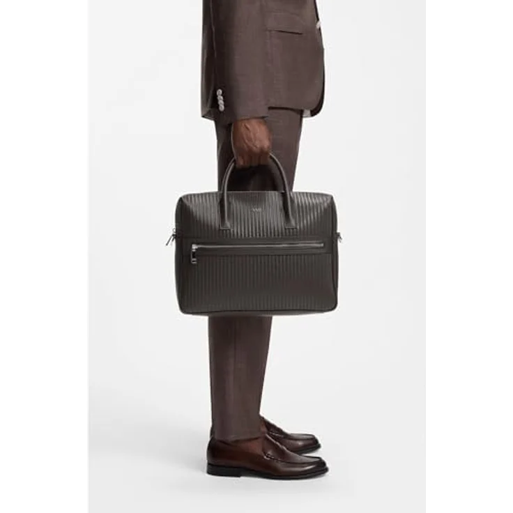 Boss Daxter Aktentasche aus Leder, 39 cm mit Laptopfach, braun – Bild 2
