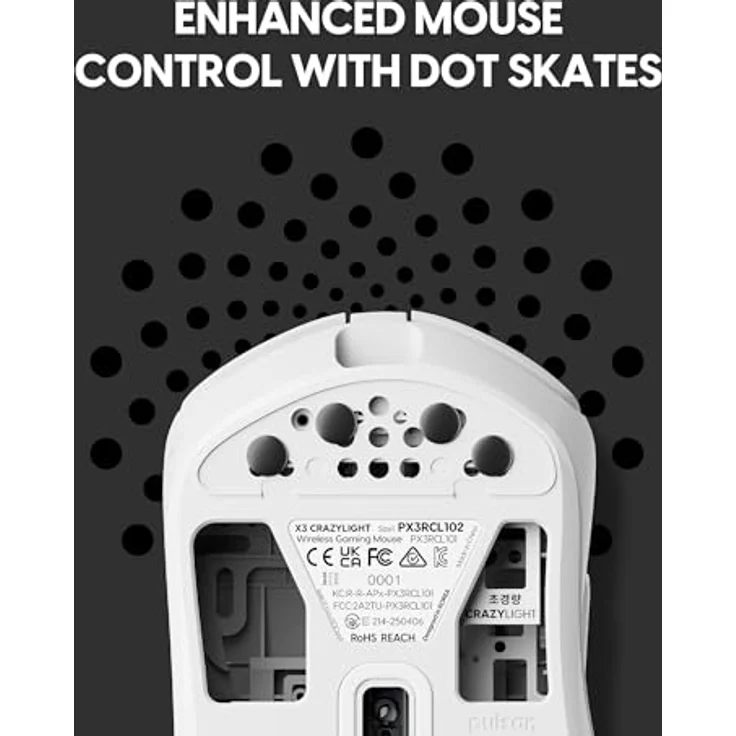 Pulsar X3 CrazyLight Medium Wireless Gaming Maus, 32.000 DPI Sensor, 8K Polling-Rate, Uyuni White – Bild 7