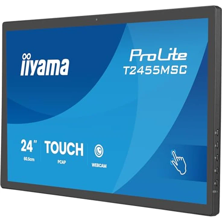 iiyama Prolite T2455MSC-B2, 24" Full-HD IPS LED-Monitor mit 120Hz, 10-Punkt Multitouch, DeepContrast-PCAP+, integrierter Webcam, Anti-Fingerprint, schwarz – Bild 3