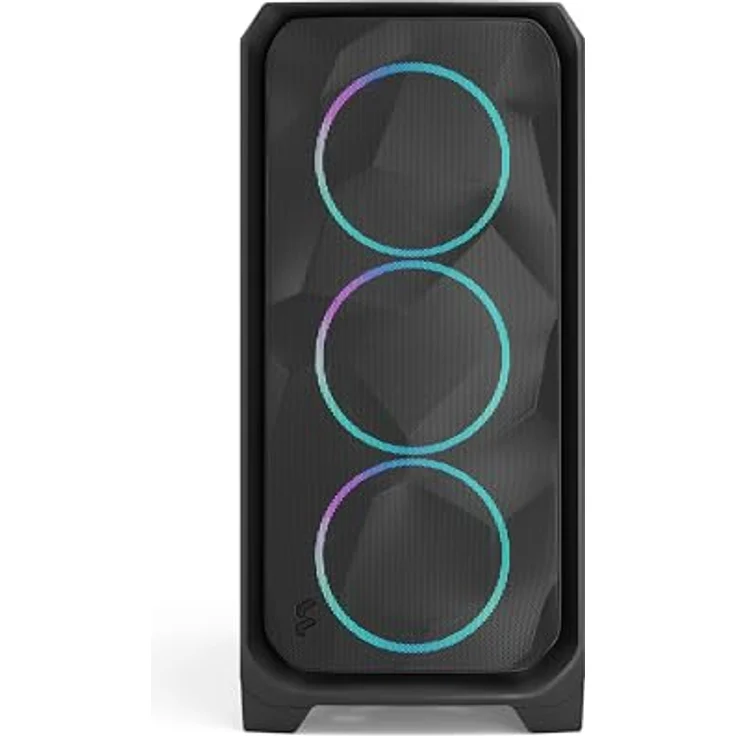 Fractal Design Meshify 3 XL, Gaming Computer-Gehäuse mit Facetten-Mesh-Front, 3x RGB Momentum 14 Lüfter, für GPUs bis 512 mm Länge, schwarz mit getöntem Tempered Glass – Bild 2