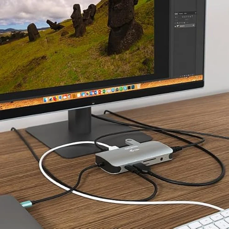 Dicota USB-C Portable 10-in-1 Docking Station, HDMI/PD 100W, Metallgehäuse mit USB-C-Kabel und LAN-Anschluss – Bild 10