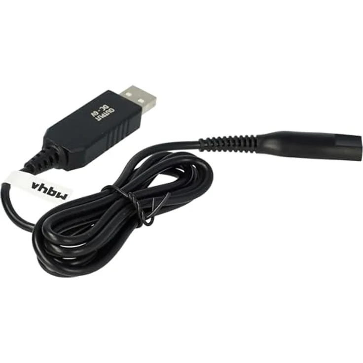 vhbw Ladekabel für Braun CruZer 6 BT5010, BT5090, BT5070, BT5050 - 13,2 cm Netzkabel mit USB-A Stecker, schwarz – Bild 9