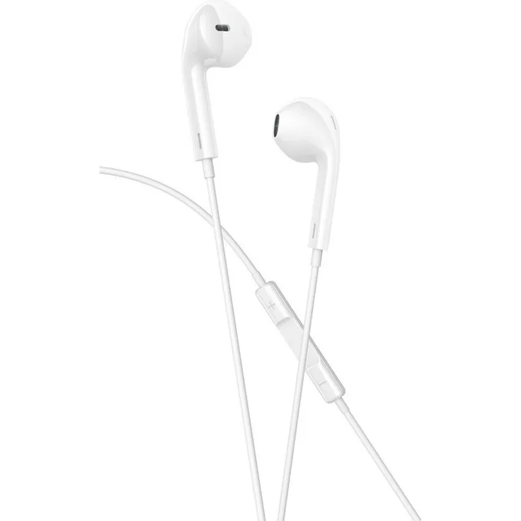 XO EP72, Kabelgebundene In-Ear-Kopfhörer mit USB-C Anschluss, 1,2m, flexibles Silikon, Weiß, mit Lautstärke-Regelung und Mikrofon