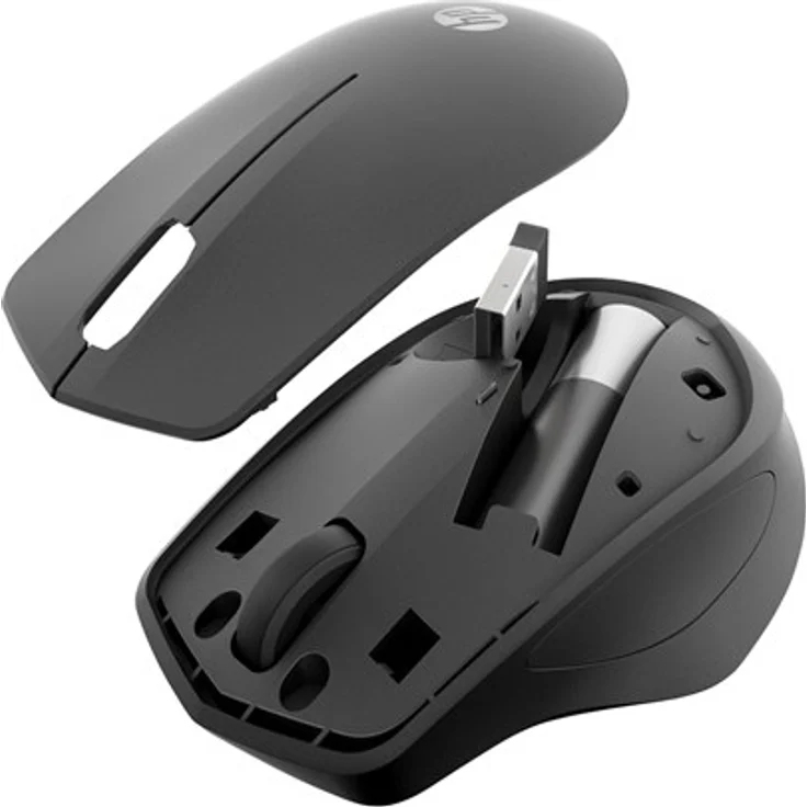 HP 285 Silent, Ergonomische kabellose Maus mit 2.4 GHz Technologie und USB-Empfänger