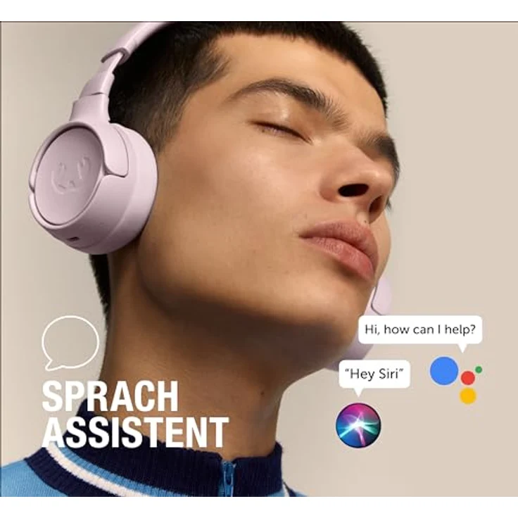 Fresh 'n Rebel Code Fuse, Bluetooth-Kopfhörer on-Ear, kabellos, 30 Stunden Spielzeit, mit Mikrofon und Sprachassistent, Lautstärkeregler und Wiedergabe/Pause-Tasten, faltbar (Smokey Pink) – Bild 5