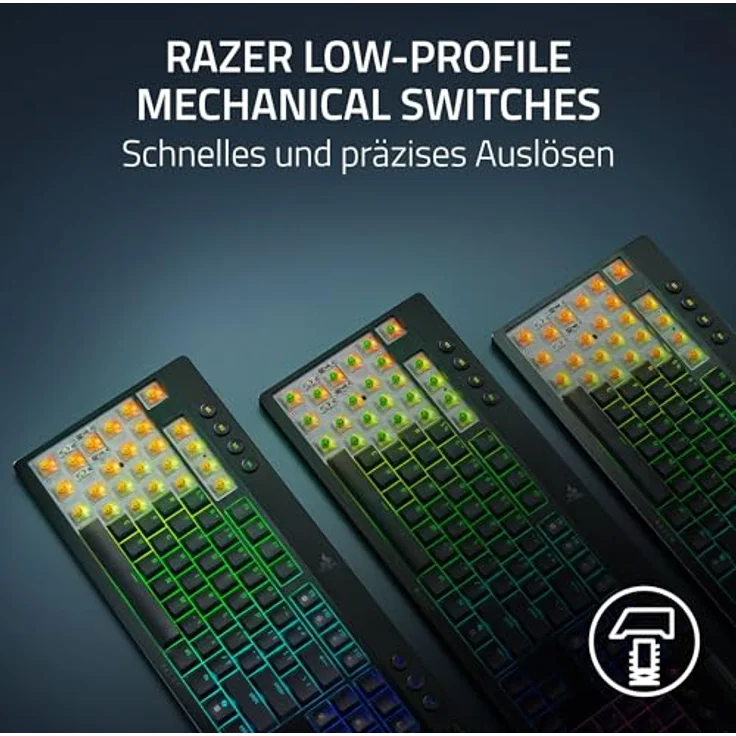 Razer BlackWidow V4 Tenkeyless HyperSpeed, kabellose Hot-Swap-Gaming-Tastatur mit Orange Switch, DE Layout, multifunktionalem Drehregler & 3 Funktionstasten, hyperschneller 2,4 GHz Wireless & Bluetooth, bis zu 980 Stunden Akkulaufzeit, Razer Chroma RGB Beleuchtung – Bild 2