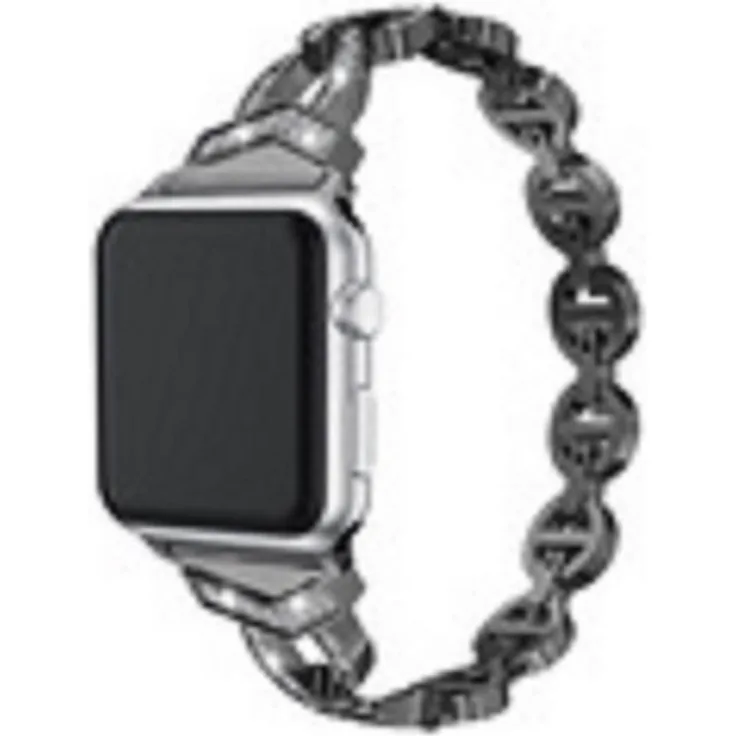 cofi1453 Uhrenarmband Ersatz Armband für Apple Watch 38/40/41/42/44/45, Edelstahl mit Kristallen, verstellbar und hautfreundlich