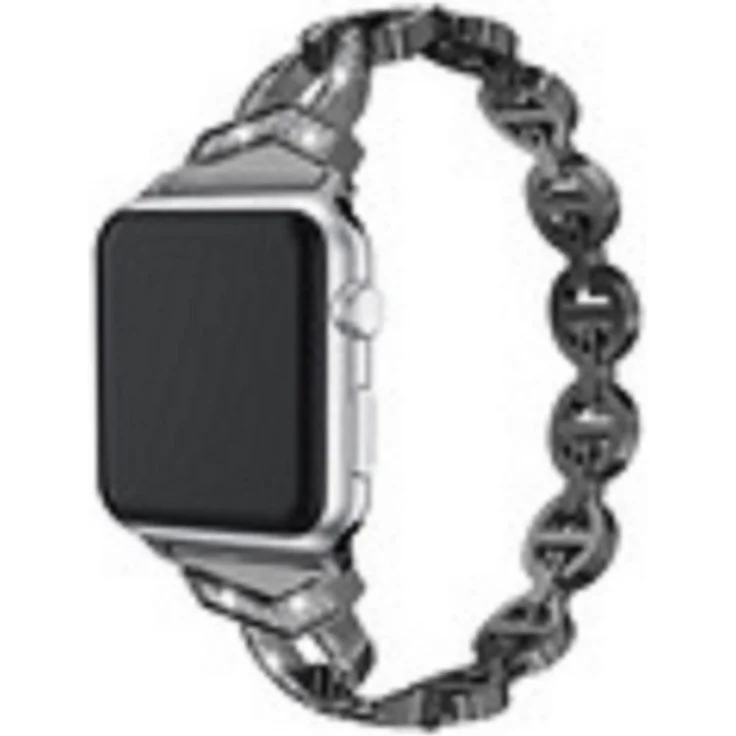 cofi1453 Uhrenarmband Ersatz Armband für Apple Watch 38/40/41/42/44/45, Edelstahl mit Kristallen, verstellbar und hautfreundlich