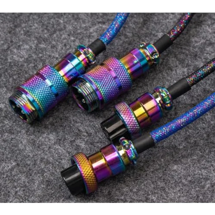 Keychron Key RB Premium Coiled Cable, USB 3.2 Gen 1, 1.08 m, abnehmbarer Aviator-Anschluss, schwarz – Bild 5