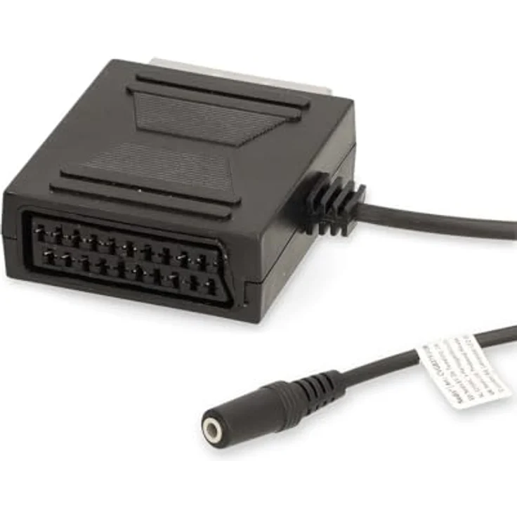 Nedis SCART-Kabel, SCART Stecker auf SCART Buchse / 3.5 mm Buchse, vernickelt, 480p, 0.20 m, rund, PVC, schwarz – Bild 4