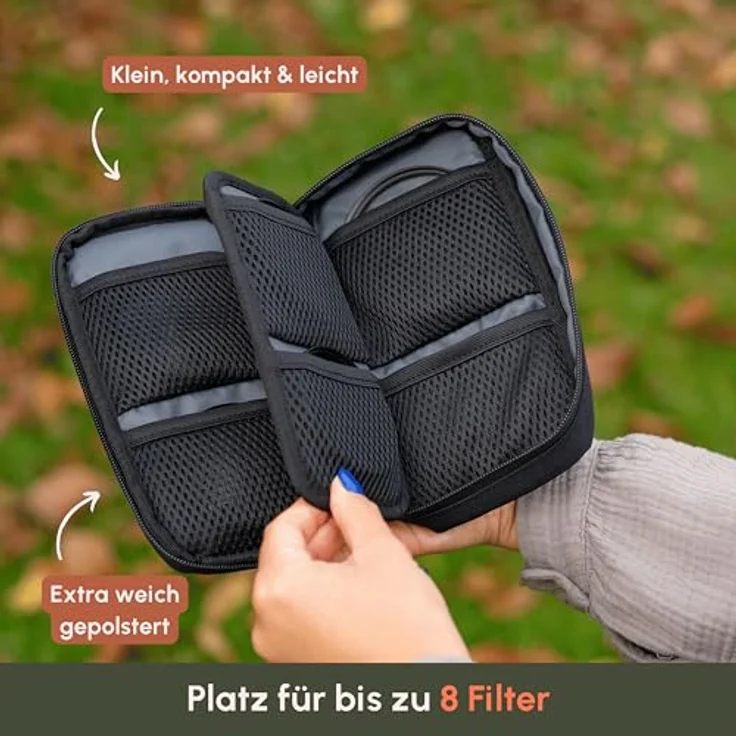C-Rope Filtertasche für Kamera-Filter bis 10 cm Durchmesser, wasserfest und gepolstert, Aufbewahrung für 8 Filter – Bild 2