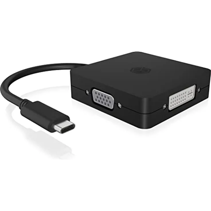 RaidSonic ICY Box IB-DK1104-C Videokabel-Adapter 0,15 m USB Typ-C DVI + VGA + DisplayPort + HDMI Schwarz