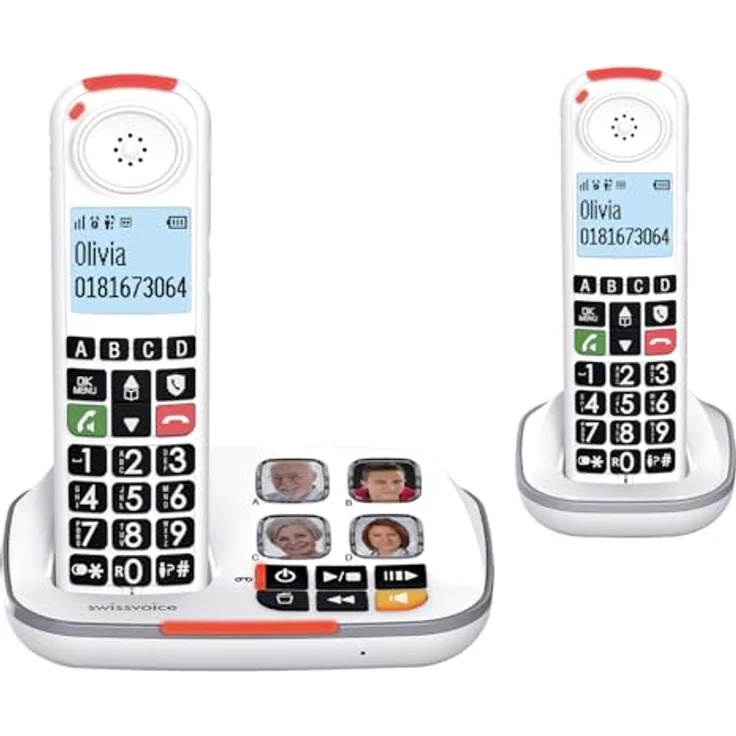 Swissvoice Xtra 2355 duo, Senioren-Telefon mit ergonomischem Design und einfacher Bedienung, schwarz – Bild 1