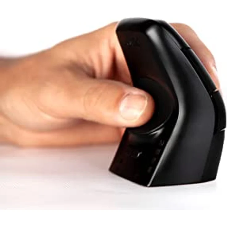 BakkerElkhuizen DXT03W Ergonomisch gestaltete kabellose beidhändige Präzisionsmaus, USB-A-Dongle, Schwarz – Bild 5