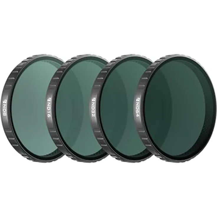 Freewell ND8, ND16, ND32, ND64 Standard-Tagesfilter-Set für DJI Osmo Action 6, 4er-Pack ND-Filter für flüssigere Videos und Überbelichtungskontrolle