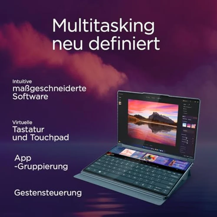LENOVO Yoga Book 9 14IAH10, 14 Zoll Hybrid Laptop mit Intel® Core™ Ultra 285H, 32 GB RAM, 1 TB SSD, Touchscreen, Türkis – Bild 6