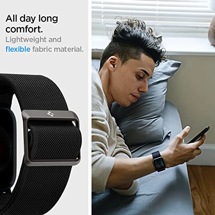 Spigen FIT LITE Apple Watch 4 - 5 - 6 - 7 - 8 - SE - ULTRA (42 - 44 - 45 - 49 MM) SCHWARZ – Bild 6