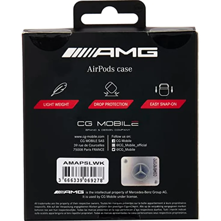 Mercedes Mercedes AMG Leder Großes Logo – CASE AirPods Pro (Schwarz), Kopfhörertasche + Schutzhülle, Schwarz – Bild 4