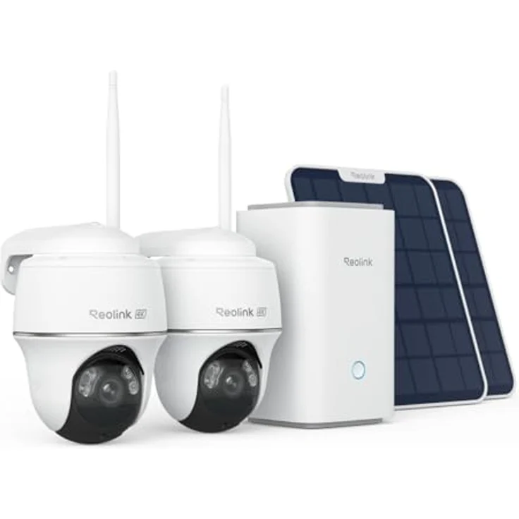 Reolink Argus PT Ultra 2-Kamera-Set, 4K PT Solar Überwachungskamera mit 360° Schwenkfunktion, Farbnachtsicht, lokalem Speicher, ohne Abo-Gebühren, mit Solarpanel – Bild 1