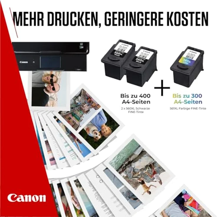 Canon PG-560XL x2/CL-561XL Triple Pack Tintenpatronen, 3-tlg. Set mit 2 x 14,3 ml Schwarz und 1 x 12,2 ml Farbpatrone, hohe Ergiebigkeit – Bild 5