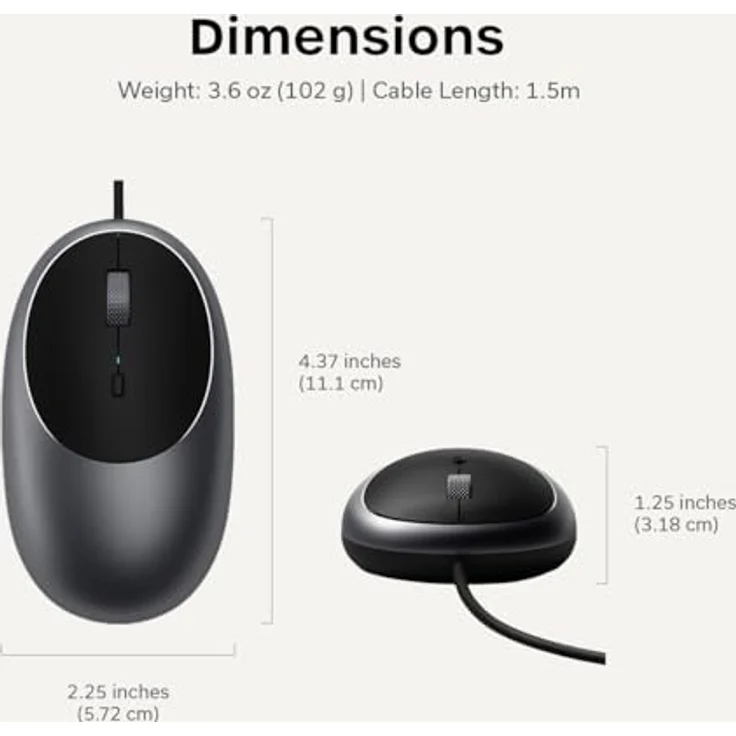 Satechi C1 USB-C Wired Mouse Space Gray – Bild 7