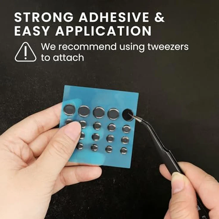 kwmobile 20x Mouse Feet Sticker, PTFE Mausgleiter für Gaming-Mäuse, 4 Größen (6mm, 6,5mm, 7mm, 10mm), Schwarz – Bild 5