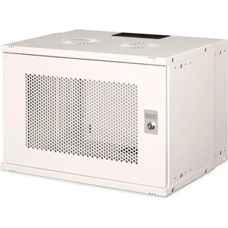 DIGITUS Netzwerkschrank - 19-Zoll Rack 7 HE - Unmontiert - Wandmontage - 400 mm Tiefe - 327 mm Nutztiefe - Traglast 60 kg - perforierte Stahltür - Grau
