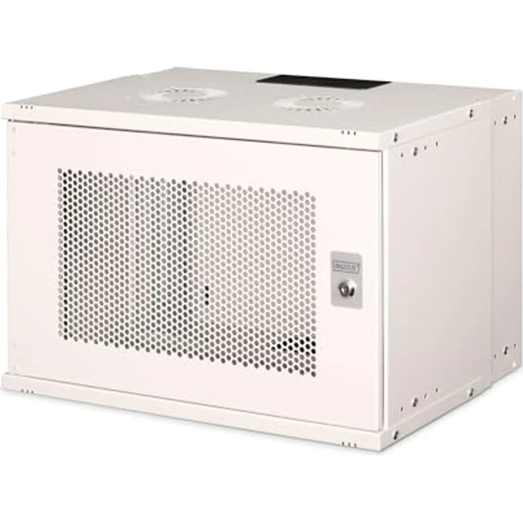 DIGITUS Netzwerkschrank - 19-Zoll Rack 7 HE - Unmontiert - Wandmontage - 400 mm Tiefe - 327 mm Nutztiefe - Traglast 60 kg - perforierte Stahltür - Grau – Bild 1