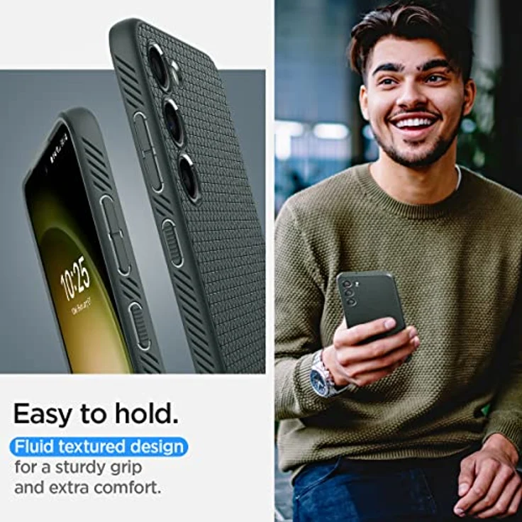 Spigen Liquid Air Hülle Kompatibel mit Samsung Galaxy S23 5G - Gemustertes TPU, Air Cushion Technologie, Abyss Green – Bild 4