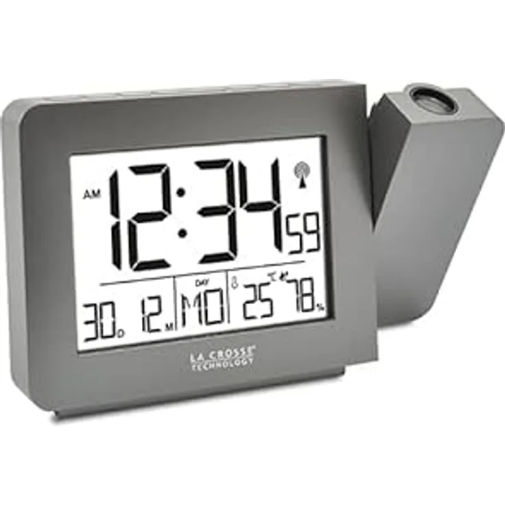La Crosse Technology - WT522 Funkwecker mit Projektion – silberfarben