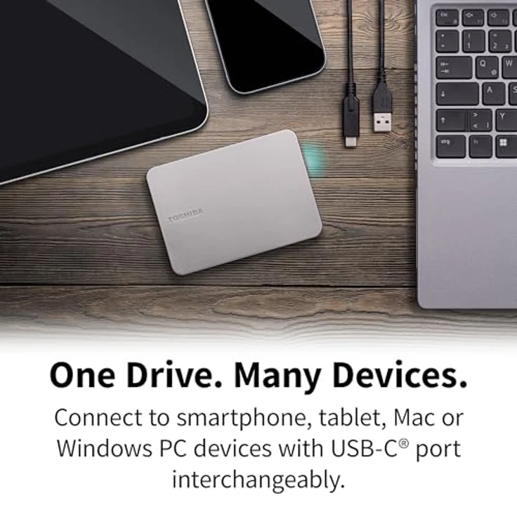 Toshiba Canvio Flex 2TB USB3.2 Externe HDD-Festplatte silver, für Windows und Mac – Bild 3
