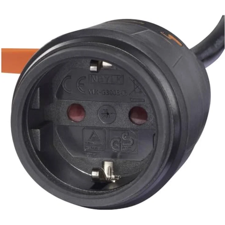 Sygonix SY-6746418 Strom Verlängerungskabel, 5 m Spiralkabel mit Verriegelungsmechanik, Schwarz/Orange, IP44 witterungsbeständig – Bild 4