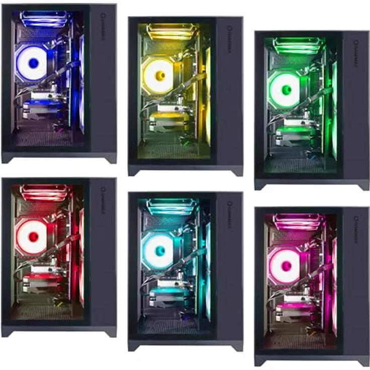 GameMax Infinity Mini BK 7796, Gaming-PC mit AMD Ryzen 7 5700X, 16GB RAM, 1TB SSD und GeForce RTX 5060 Ti, Schwarz – Bild 6