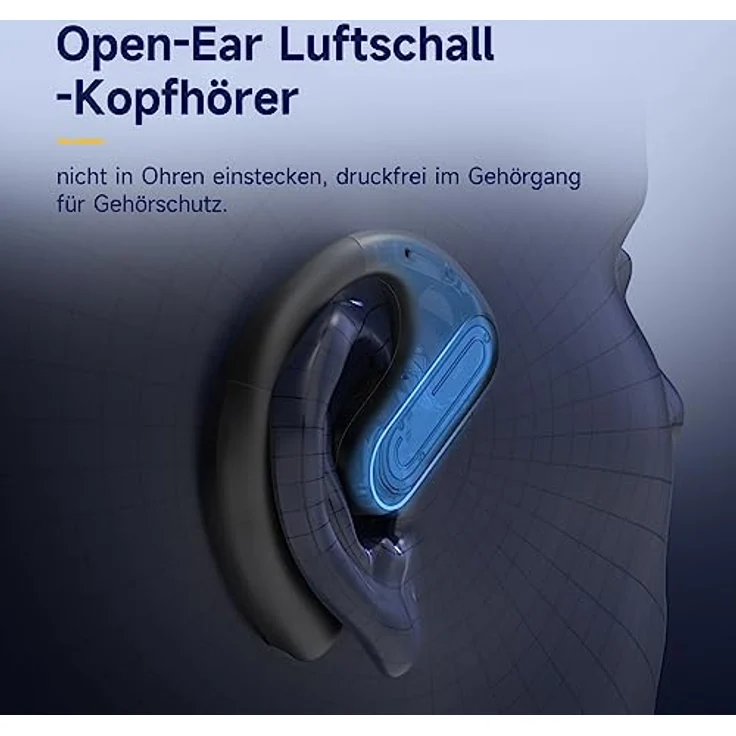 OpenRock Pro Bluetooth Kopfhörer Sport,Open Ear Bluetooth Air Conduction Kopfhörer mit 46-Std-Spielzei,Tiefer Bass, ENC Call Noise Cancelling,IPX5 Wasserdicht, Bequemer Sitz für Laufen Workouts – Bild 2