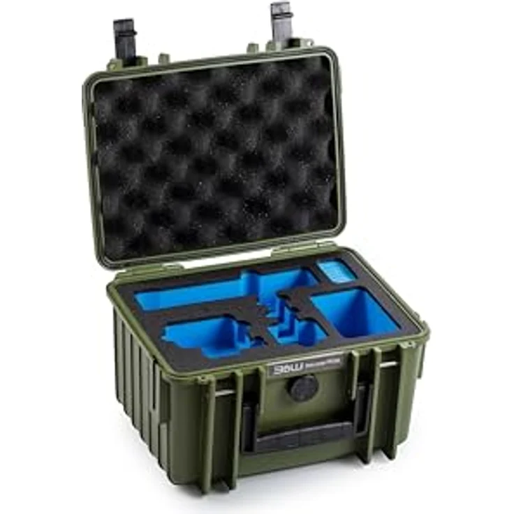 B&W International Transportkoffer Outdoor 2000 (PP.66), wasserdicht (IP67), staubdicht, schlagfest, extrem robust, Bronze Grün für GoPro 9, 10, 11, 12 und 13 – Bild 1