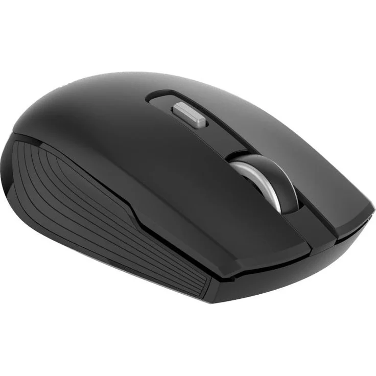 Deltaco Silent Wireless USB-C Travel Mouse, kabellos mit Bluetooth 5.1 und USB-C Receiver, 6 Tasten, schwarz