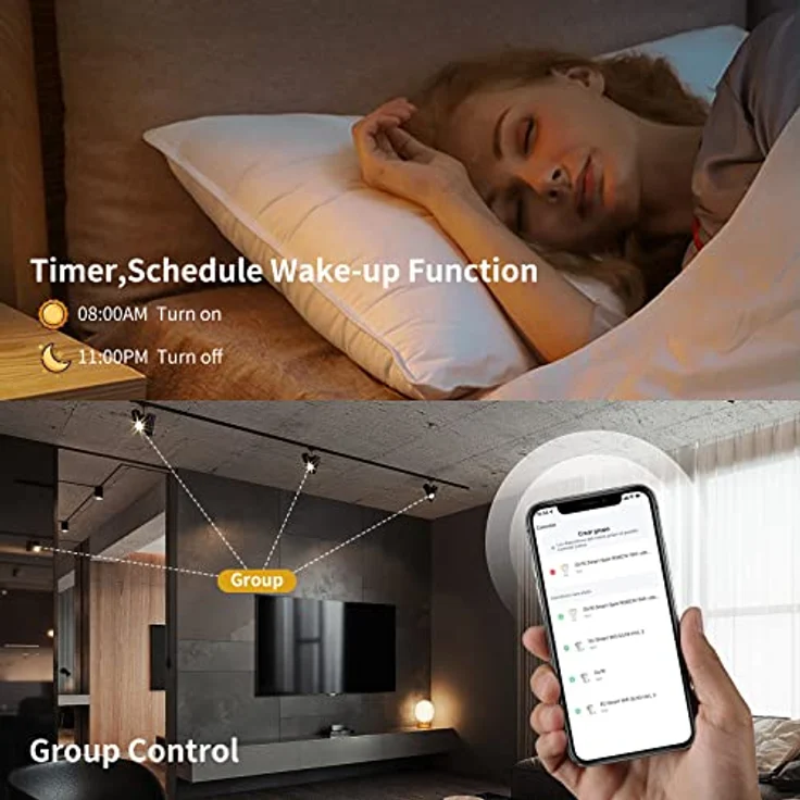Fitop Alexa Glühbirnen GU10 Wlan Smart Lampe,4.7W Entspricht 50W,RGB 16 Millionen Farben+Warmweiß-Kaltweiß,Dimmbar per App oder Sprach,Kompatibel mit Alexa/Google Home,Kein Hub Benötig,5 Stück – Bild 5