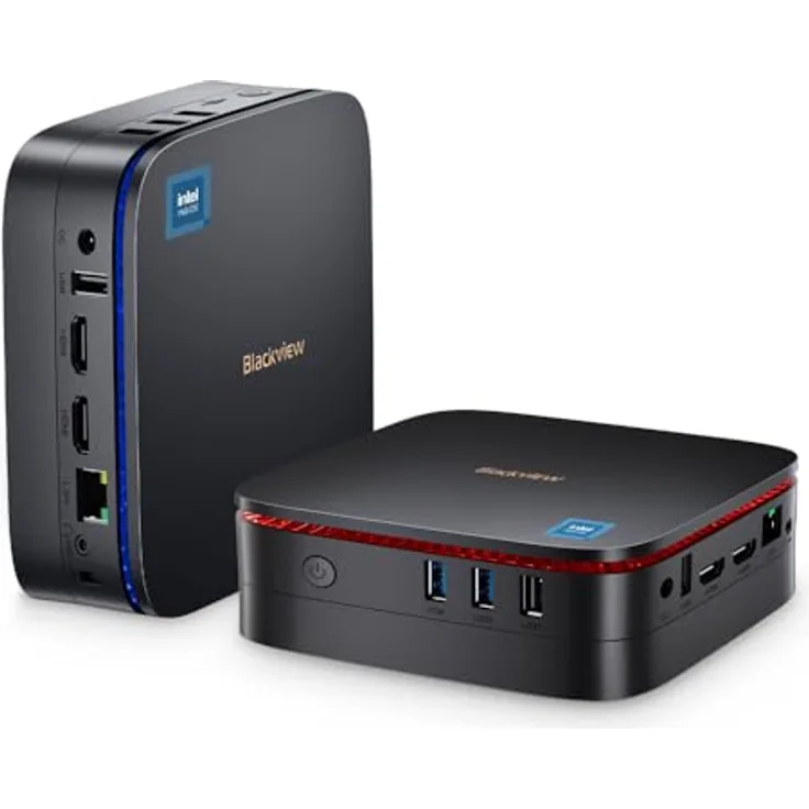 blackview MP60 Mini PC, Intel® Celeron® N5095, 16GB RAM, 512GB SSD, Windows 11 Pro, Wi-Fi 6, ultra-kompakt, VESA-Mount, Dual HDMI, erweiterbar bis 2TB