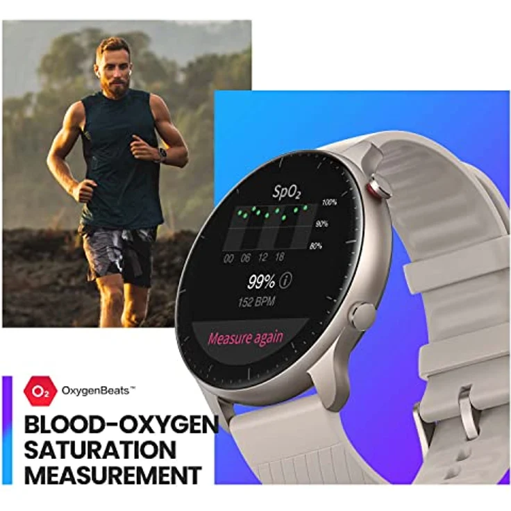 Amazfit GTR 2 Smartwatch mit Bluetooth-Anrufe, 3 GB Musikspeicher, Sportuhr mit 90 Sportmodi, Herzfrequenz- und SpO2-Überwachung, Alexa, Round, Schwarz – Bild 3