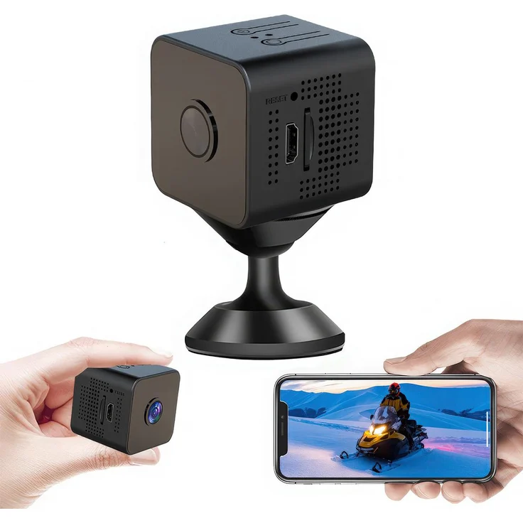 Dopwii Mini-Sicherheitskamera 1080p Full HD, 3MP Sensor, 160° Weitwinkel, Infrarot-Nachtsicht, bis zu 128 GB Speicher