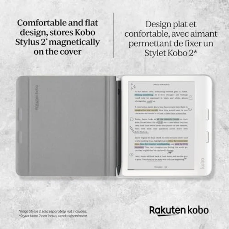 Kobo Libra Colour SleepCover Case | Sand Beige Notebook | Sleep/Wake Technology | Built-in 2-Way Stand | Vegan Leather | Compatible with 7" Kobo Libra Color eReader – Bild 5