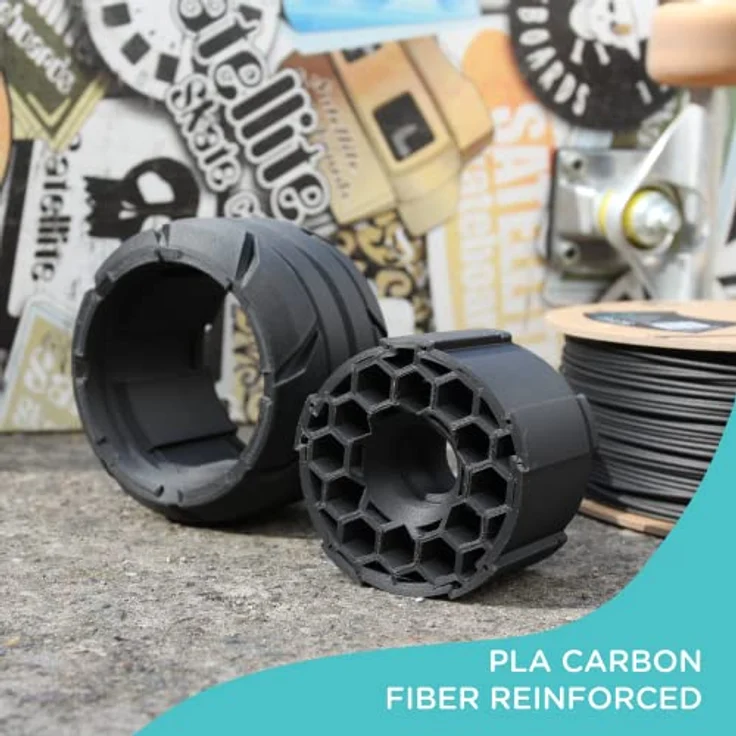 Polymaker PolyLite PLA-Kohlefaser Filament, 1,75 mm, 1 kg, stark kohlefaserverstärkt, matte Oberfläche, schwarze Farbe, 3D-Drucker-Filament – Bild 2